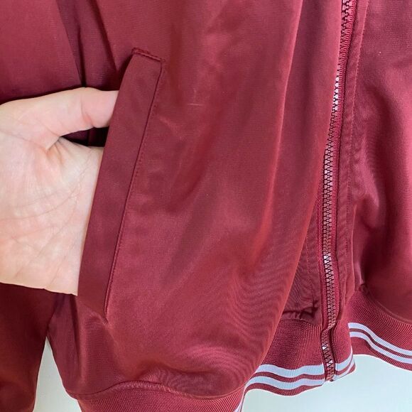 US Polo Assn Burgundy Full Zip Varsity Jacket Size Large - Picture 3 of 8
